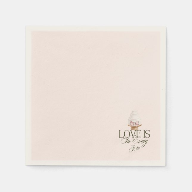 Serviette En Papier L'amour est dans chaque bouchée | Sceau de faveur  (Devant)