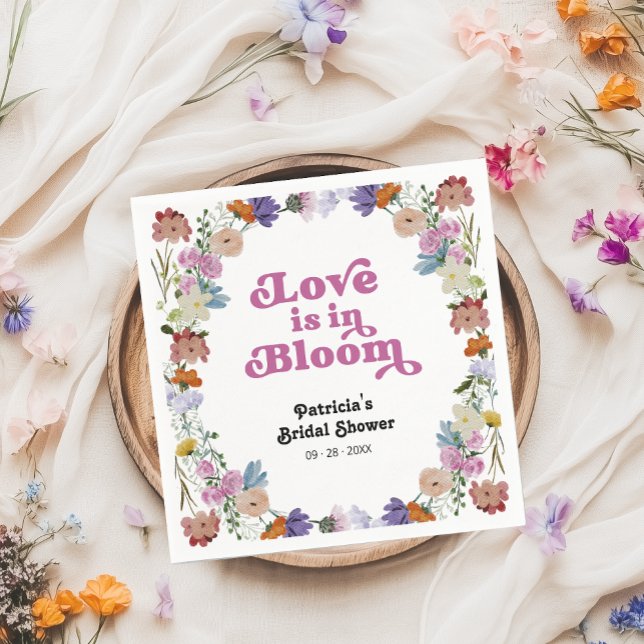 Serviette En Papier L'Amour Est Dans Le Fleur sauvage Fête des mariées (Créateur téléchargé)