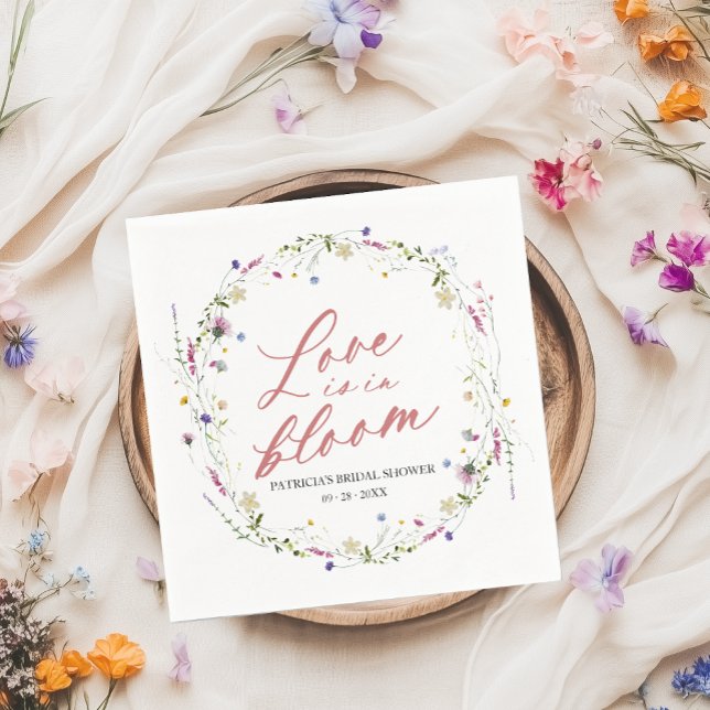 Serviette En Papier L'Amour Est Dans Le Fleur sauvage Fête des mariées (Créateur téléchargé)