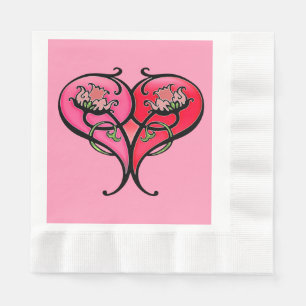 Serviette En Papier L'amour est en fleur