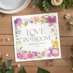 Serviette En Papier L'amour est en fleurs Douce Nuit de Noces Fleuri