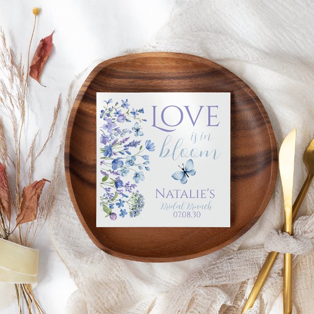 Serviette En Papier L'amour est en fleurs Fête de mariage florale cham (Créateur téléchargé)