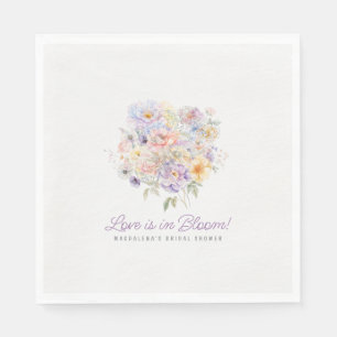 Serviette En Papier L'amour est en fleurs Fête de mariage personnalisé