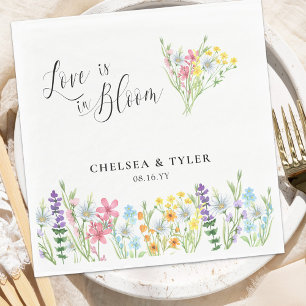 Serviette En Papier L'amour est en fleurs Fleurs sauvages pastel Flora