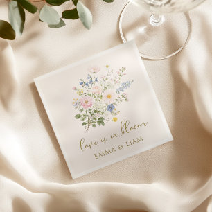 Serviette En Papier L'amour est en fleurs Mariage Jardin Fête de maria