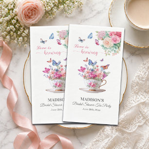 Serviette En Papier L'amour est en train de préparer la fête de thé de