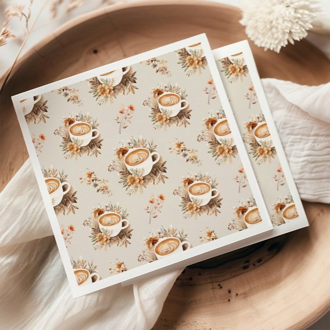 Serviette En Papier L'amour est en train de préparer le café Fête de m (Créateur téléchargé)