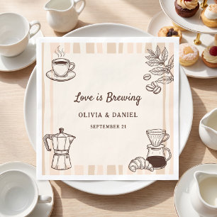 Serviette En Papier L'amour est en train de préparer le café Moka Pot 