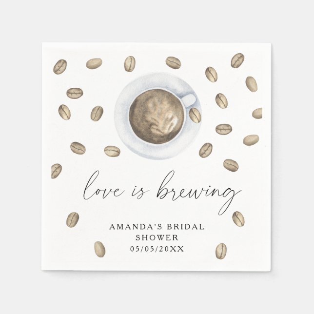 Serviette En Papier L'amour est en train de préparer un café Baby show (Devant)