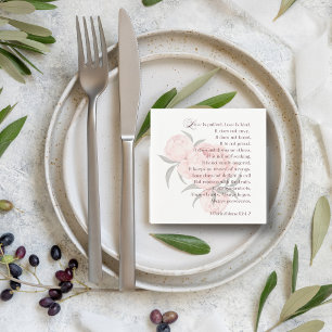Serviette En Papier L'amour est patient - serviettes Mariages avec écr