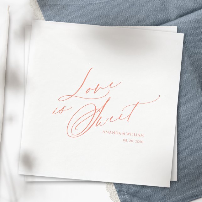 Serviette En Papier L'amour est une serviette sucrée - Mariage élégant (Créateur téléchargé)