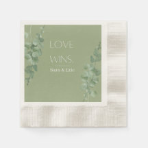 L'amour gagne Mariage personnalisé Napkin