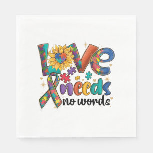 Serviette En Papier L'amour n'a pas besoin de mots - Tournesol de sens