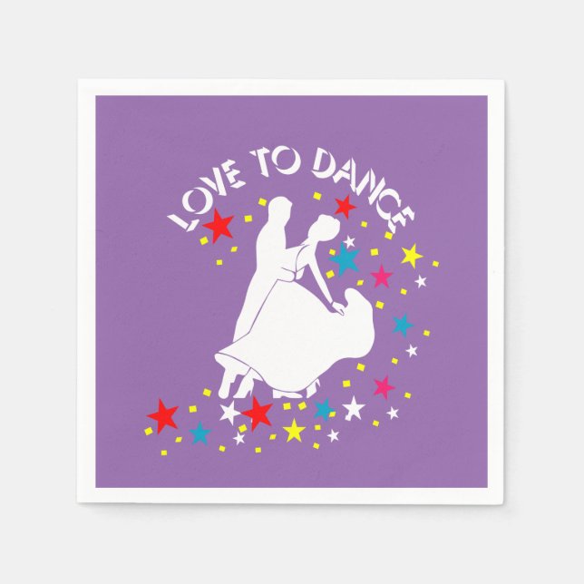 Serviette En Papier L'amour pour la danse (Devant)