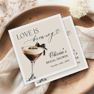 Serviette En Papier L'amour se prépare Bridal Shower Espresso Martini