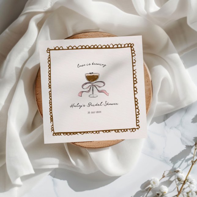 Serviette En Papier L'amour se prépare Fête de Mariage Espresso Martin (Créateur téléchargé)