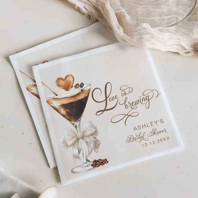 Serviette En Papier L'Amour se Prépare Mariage Espresso Martini (Créateur téléchargé)