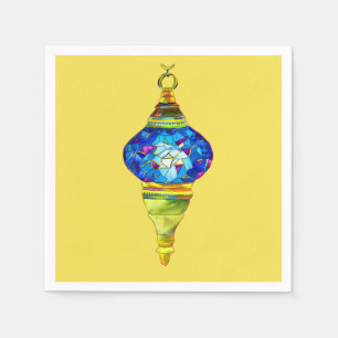 Serviette En Papier Lampes turques bleues mosaïque art aquarelle