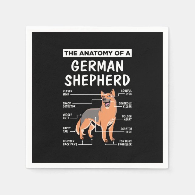 Serviette En Papier L'Anatomie D'Un Berger Allemand (Devant)