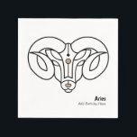 Serviette En Papier Lance le bélier personnalisé trinket<br><div class="desc">Célébrez votre prochaine fête d'anniversaire sur le thème du zodiaque pour Aries le bélier en or moderne et noir. Aries astrologie zodiac star signe horoscope noir et or stylisé bélier avec zodiac étoile nom dans une police noire élégante. Une soirée d'anniversaire unique à thème garde des objets de table pour...</div>