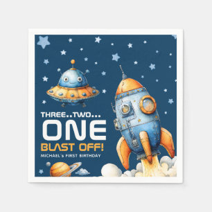 Serviette En Papier Lancement de fusée spatiale pour 1er anniversaire