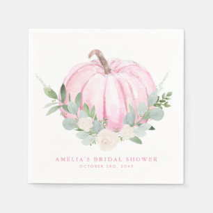 Serviette En Papier Lancement de mariage automnal Citrouille Rose Aqua