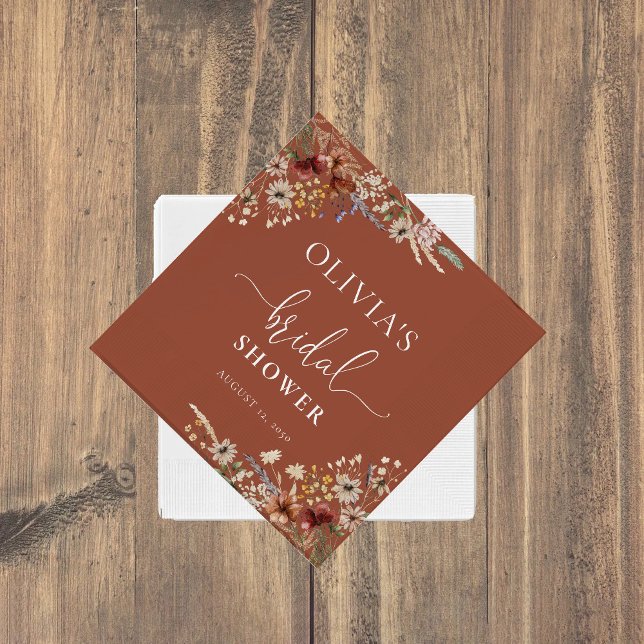 Serviette En Papier Lancement de mariage aux petites fleurs sauvages T (Créateur téléchargé)