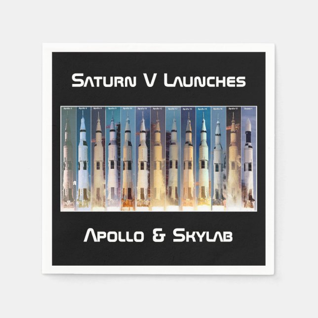 Serviette En Papier Lancements de la fusée lunaire Saturn V (Devant)