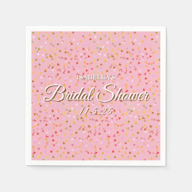Serviette En Papier Lancer de coeurs Mariage (Devant)