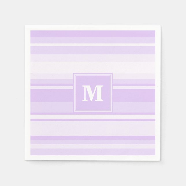Serviette En Papier Landes lilas monogrammes (Devant)