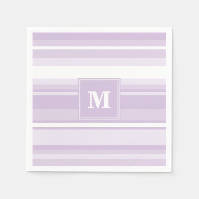 Serviette En Papier Landes violettes de chardon monogramme (Devant)