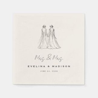 Serviette En Papier Langley Mme & Mme Mariage