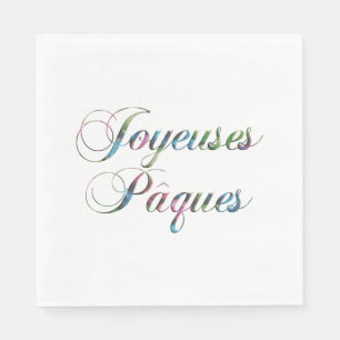 Serviette En Papier Langue Française Joyeuses Pâques