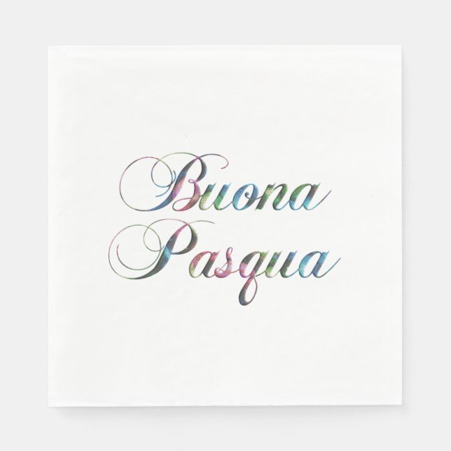 Serviette En Papier Langue italienne Joyeux Pâques Buona Pasqua (Devant)