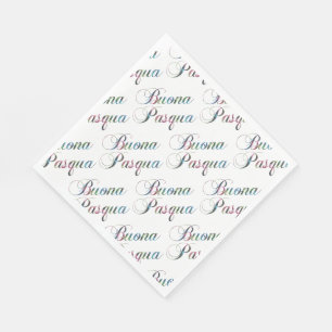 Serviette En Papier Langue italienne Joyeux Pâques Buona Pasqua Napkin
