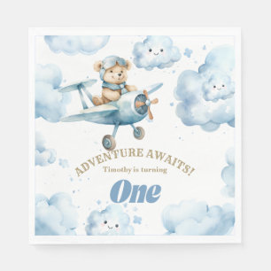 Serviette En Papier L'anniversaire de Blue Bear : Envol pour la premiè