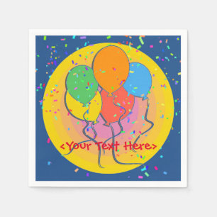 Serviette En Papier L'anniversaire personnalisé monte en ballon des