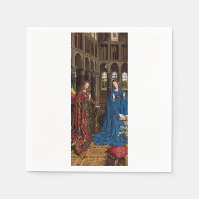 Serviette En Papier L'Annonciation de Van Eyck Premium Lumière de Cath (Devant)