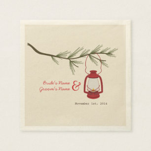 Serviette En Papier Lanterne de camping + Mariage d'arbre À feuillage