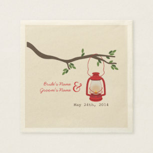 Serviette En Papier Lanterne de camping + serviettes Mariage d'arbre