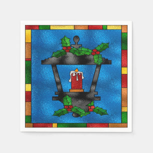 Serviette En Papier Lanterne de Noël en verre coloré