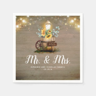 Serviette En Papier Lanterne de tournesol Rustique Mariage de automne 