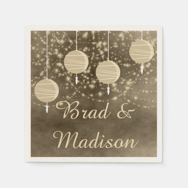 Serviette En Papier Lanternes d'ivoire (Devant)