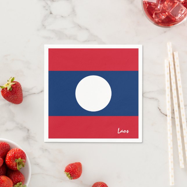 Serviette En Papier Laos & drapeau du Laos mode fête / fans de sport (En situation)