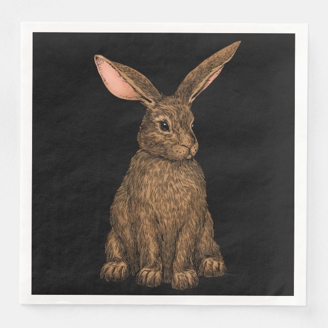 Serviette En Papier Lapin 3 (Devant)