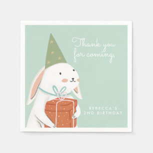 Serviette En Papier Lapin blanc mignon Lapin Anniversaire