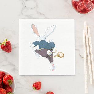 Serviette En Papier Lapin Blanc Qui S'Éloigne