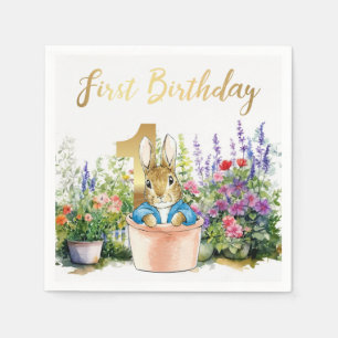 Serviette En Papier Lapin classique dans un pot pour un premier annive
