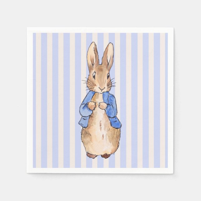 Serviette En Papier Lapin classique en veste bleue (Devant)
