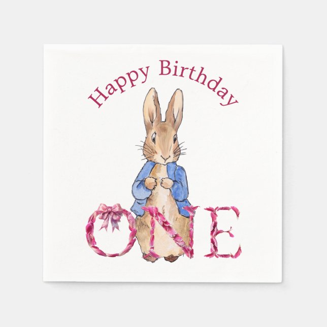 Serviette En Papier Lapin classique en veste bleue (Devant)